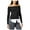Black, variant on maison Jules Womens Off-The-Shoulder Pullover Sweater, Black, X-Small