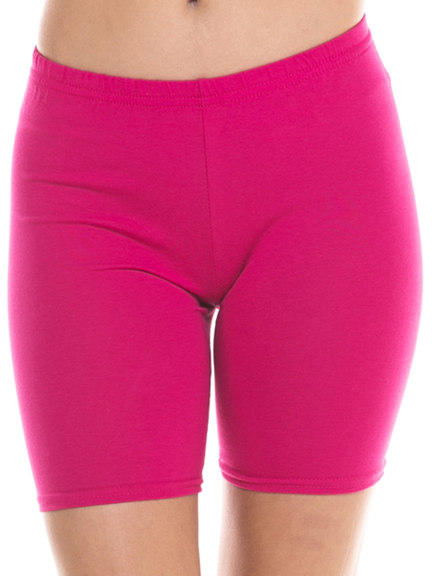 Ola Mari's Junior Plus Size Solid Plain Cotton Biker Shorts - Walmart.com