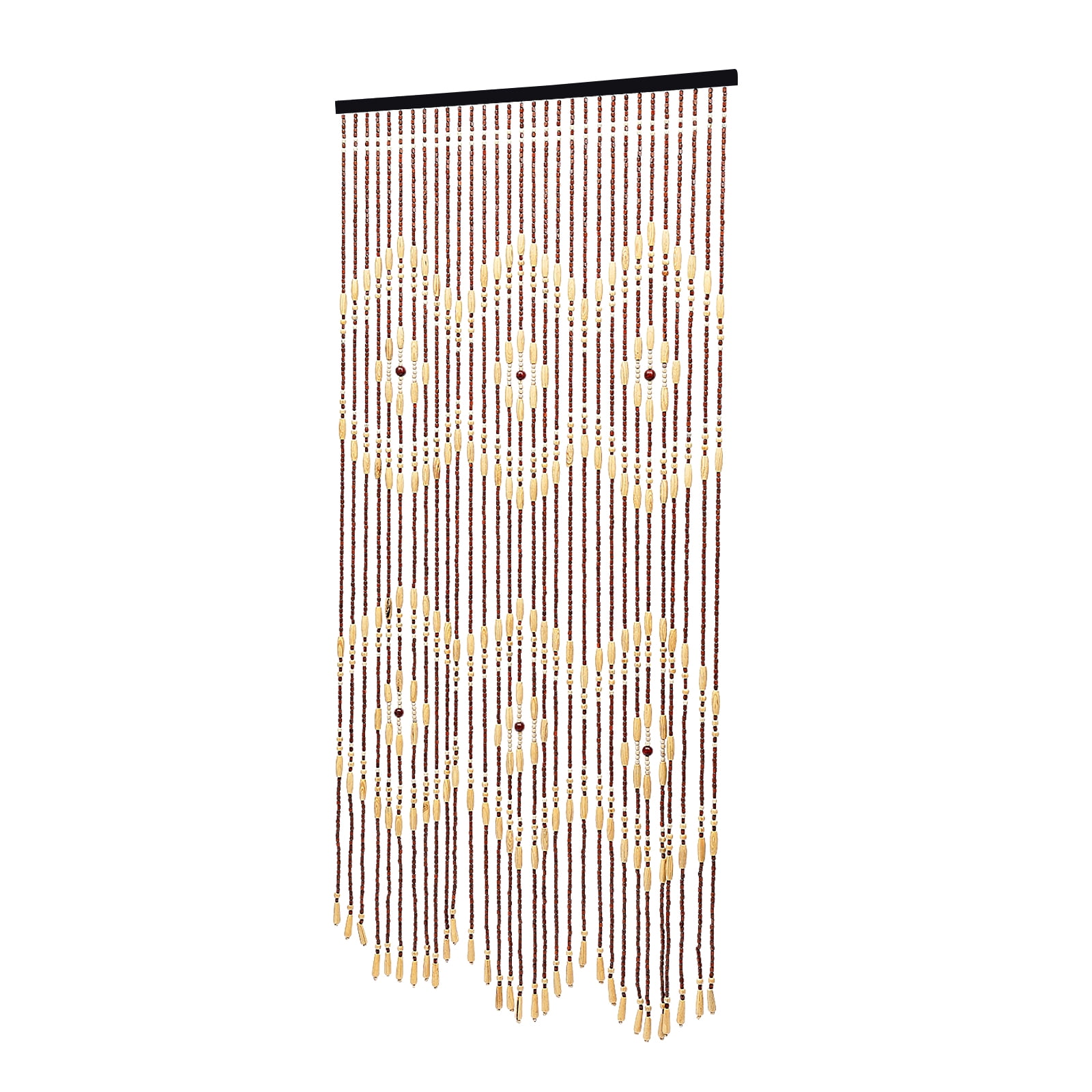 Dwellnix Eco-Friendly Bamboo Beaded Curtain, 49 Strands, Retro Design, Decorative Privacy Screen for Doors, Windows, and Rooms, Easy Installation for Home & Office Spaces