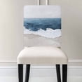 thumbnail image 3 of Wave Effect Modern Art Chair Covers Set of 4 Abstract Blue Oil Painting Chair Back Covers Stretch Removable Washable Chairs Slipcovers Chair Protector for Dining Room Kitchen Party Decor, 3 of 5