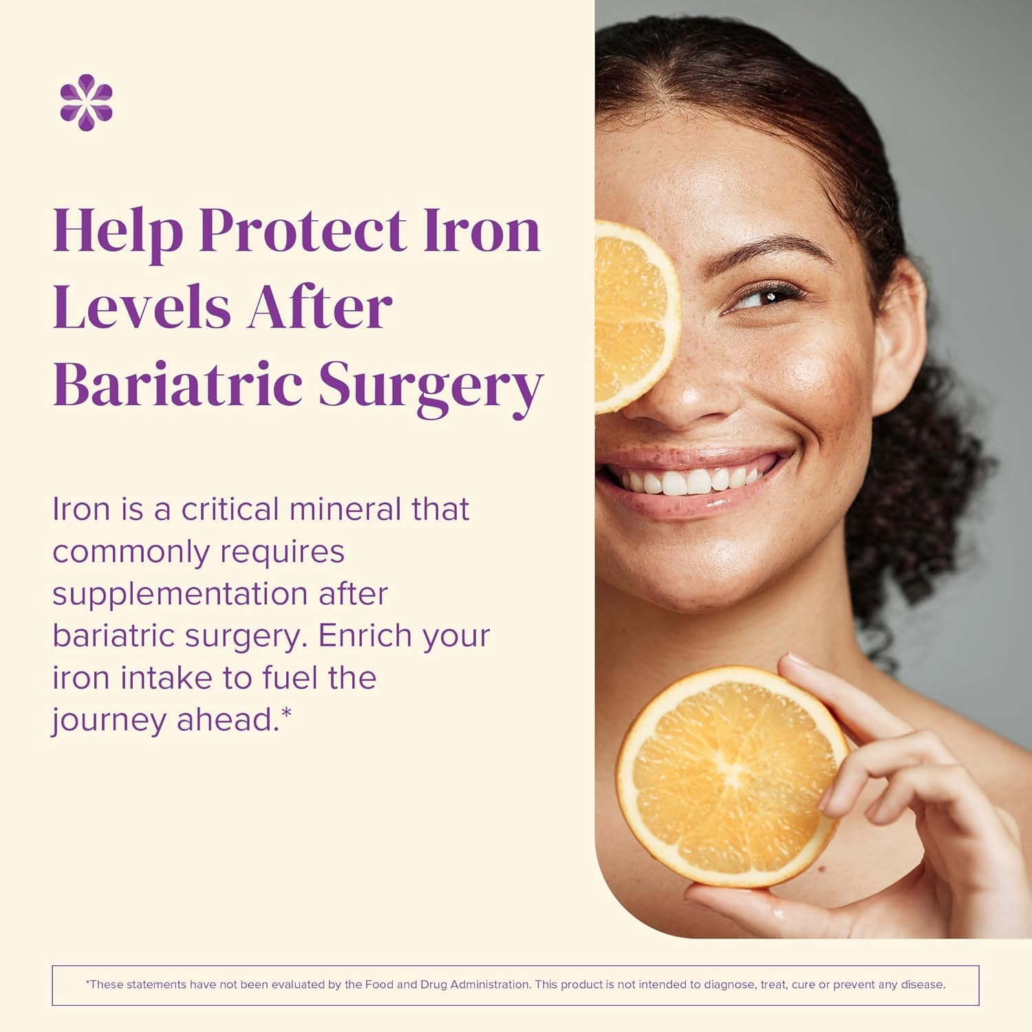 Barimelts Bariatric Iron Supplement with Vitamin C, Fast-Dissolving, Orange Flavour, 90 Tablets