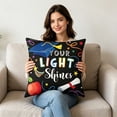 thumbnail image 2 of Throw Pillow Cover,Reading Topic Pattern Soft Washable with Hidden Zipper for Living Room Bedroom Term Begin Gift, 2 of 9