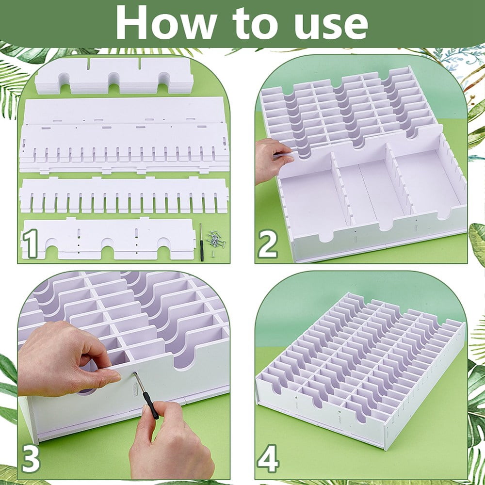 Ink Pad Storage Rack 51 Grids Inkpad Storage Box White Stamp Pads Organizer Holder 17.5"x13.77"x3.03"