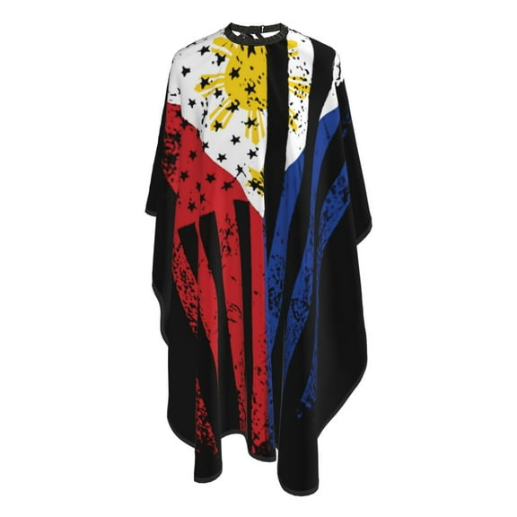 Philippine National Flag Salon Barber Cape - Professional Hairdressing Waterproof Hair Cutting Cape With Adjustable Snap Closure-Haircut Apron For Hair Stylist And Home Use-55''X66''