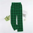 thumbnail image 2 of UAMVSH Womens Plaid Pajama Pants Flannel Fleece Thick Warm Pj Bottoms Soft Fuzzy Elastic Waist Wide Leg Loungewear with Pockets, 2 of 5