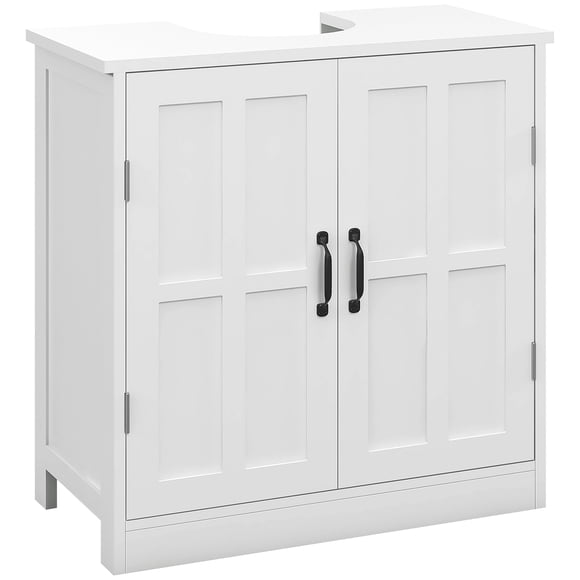 kleankin Bathroom Vanity Sink Cabinet, Pedestal Sink Cabinet with Shelf
