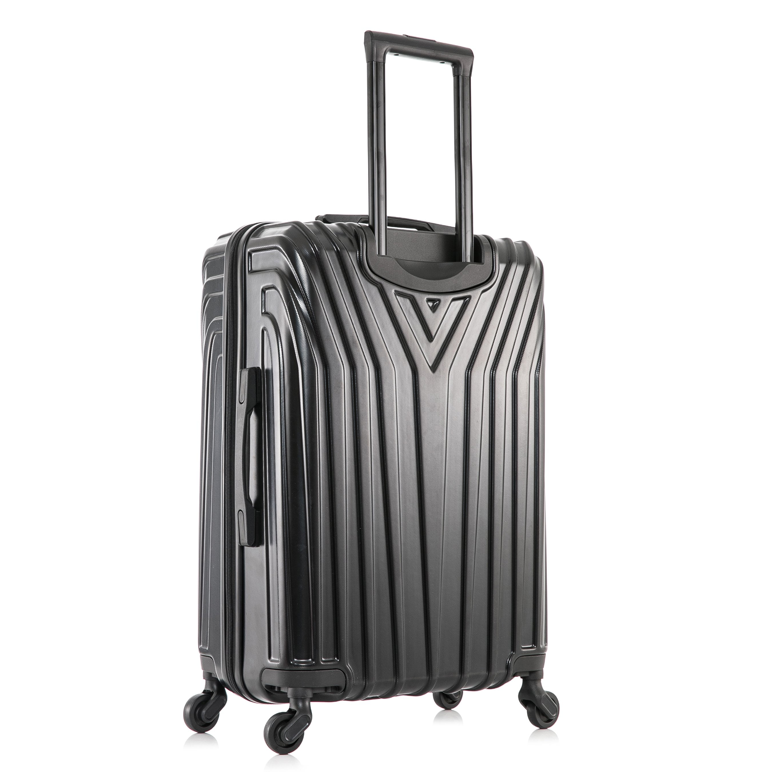 InUSA Vasty 24" Hardside Lightweight Luggage with Spinner Wheels, Handle, and Trolley, Black