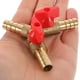 thumbnail image 3 of Válvula de tres vías en forma de Y Interruptor de distribución de tubería de gas Apagado Válvula de bola Conexión de manguera Barb T Abrazadera de gas combustible Tee (Cobre 10 mm Dorado Rojo), 3 of 3