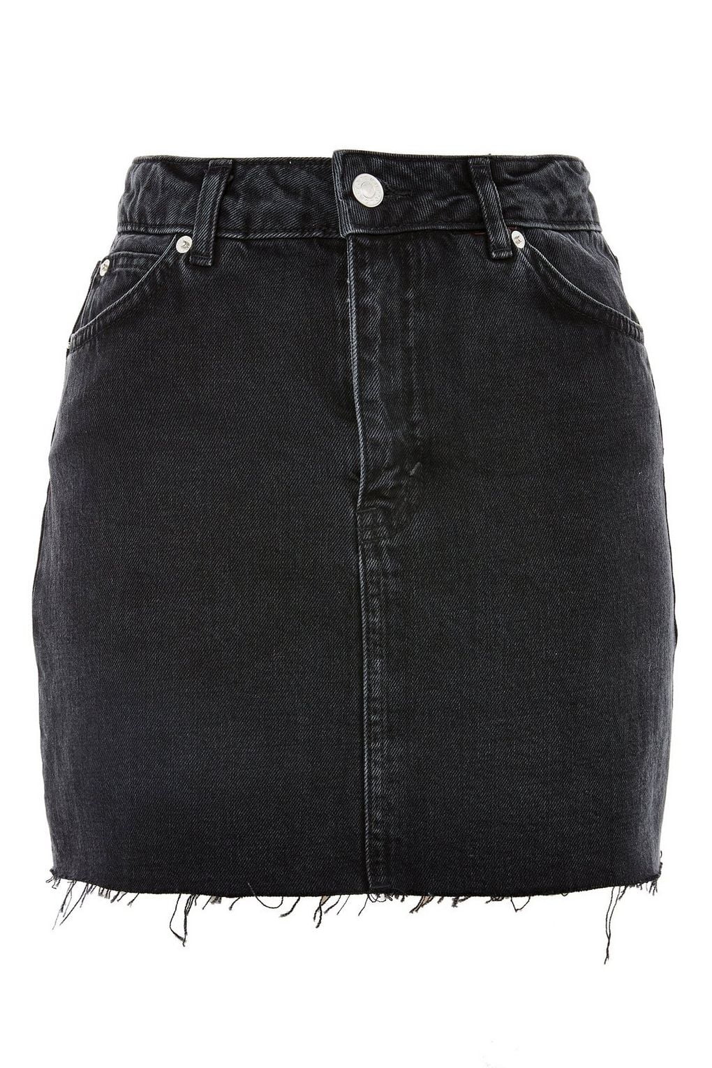 black denim mini skirt