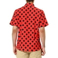 thumbnail image 3 of INSPIRE CHIC Men's Summer Polka Dots Shirt Button Down Short Sleeves Pattern Shirts XL Red, 3 of 7
