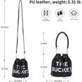 thumbnail image 5 of Sunyuer Women Mini Drawstring Bucket Bag, Letter Print PU Leather Handbag, Fashion Detachable Adjustable Strap Crossbody Shoulder Purse for Daily Travel, 5 of 9
