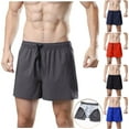 thumbnail image 1 of JDQJBZ Men's Athletic Shorts Solid Quick Dry Breathable Drawstring Pocket Gym Shorts, 1 of 5