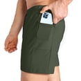 thumbnail image 2 of BROKIG Mens Lightweight Gym Shorts Running Workout Shorts with Pockets (Large, Army Green), 2 of 6