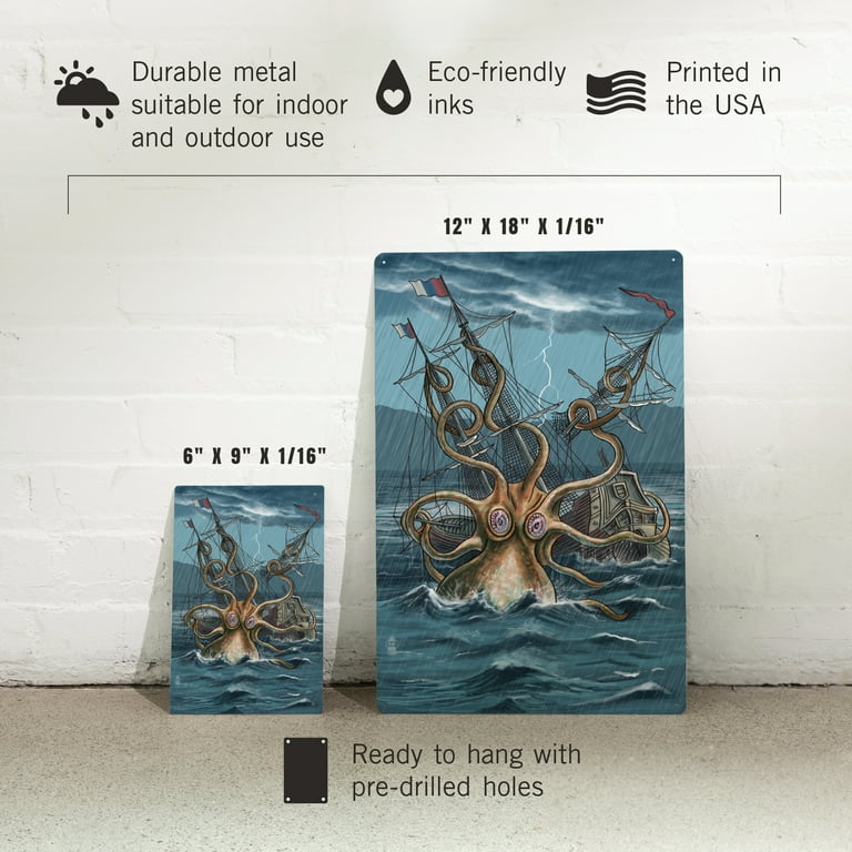 Kraken Attacking Ship - Seattle' Posters - Lantern Press