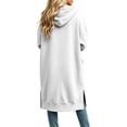 thumbnail image 4 of SETOOFF Women Long Maxi Length Zip Up Hooded Sweatshirt Side Split Long Line Hoodie Coat Oversized Drawstring Hood Jacket with Pockets Solid Color Casual Layering Outerwear for Fall Winter, 4 of 6