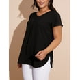 thumbnail image 6 of a.Jesdani Women’s Plus Size V-Neck Blouse Casual Flowy Flutter Sleeve Tops with Button for Curvy Women M-4X, 6 of 8
