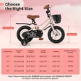 thumbnail image 3 of Costway 12" Kid's Bike with Training Wheels Adjustable Handlebar & Seat Handbrake Pink, 3 of 10