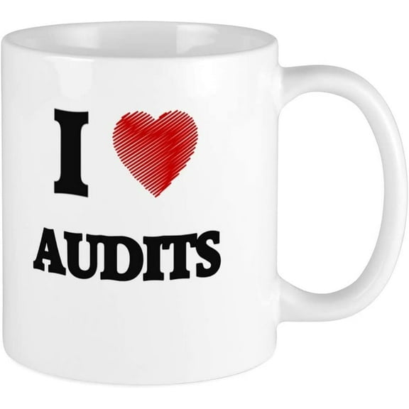I Love AUDITS Mugs Ceramic Coffee Mug, Tea Cup 11 oz