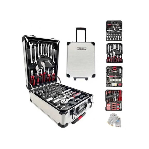 1 46-Piece Professional Auto Repair Tool Kit: Portable, Durable, And Easy-To-Use Ratchet Wrench Set - Suitable For Auto, Boat, Motorcycle Repair, Home And Industrial Repair - Includes Carrying Case