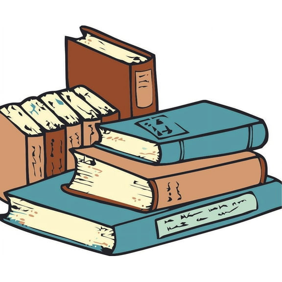 Stack of Books Library Read Learn Design School Wall Decals for Classroom Design Decals on Walls - Creative Teacher Artwork Stickers Sticker Back to School Ideas Teachers Schools Size (15x30 inch)