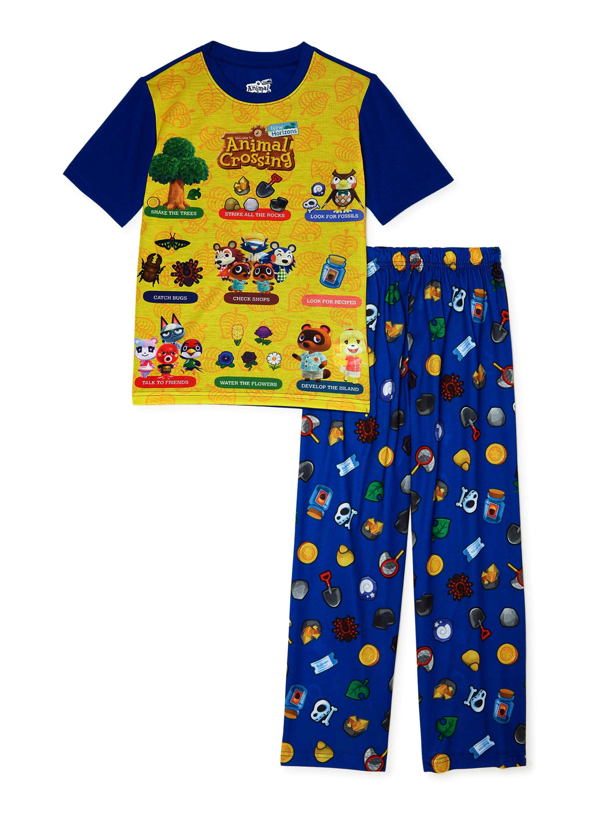 Animal Crossing Boys Pajama Set Short Sleeve Shirt Short Pants