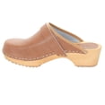 thumbnail image 3 of BJORK Maja Open Back Wood Leather Clogs (Brown - EU38), 3 of 9