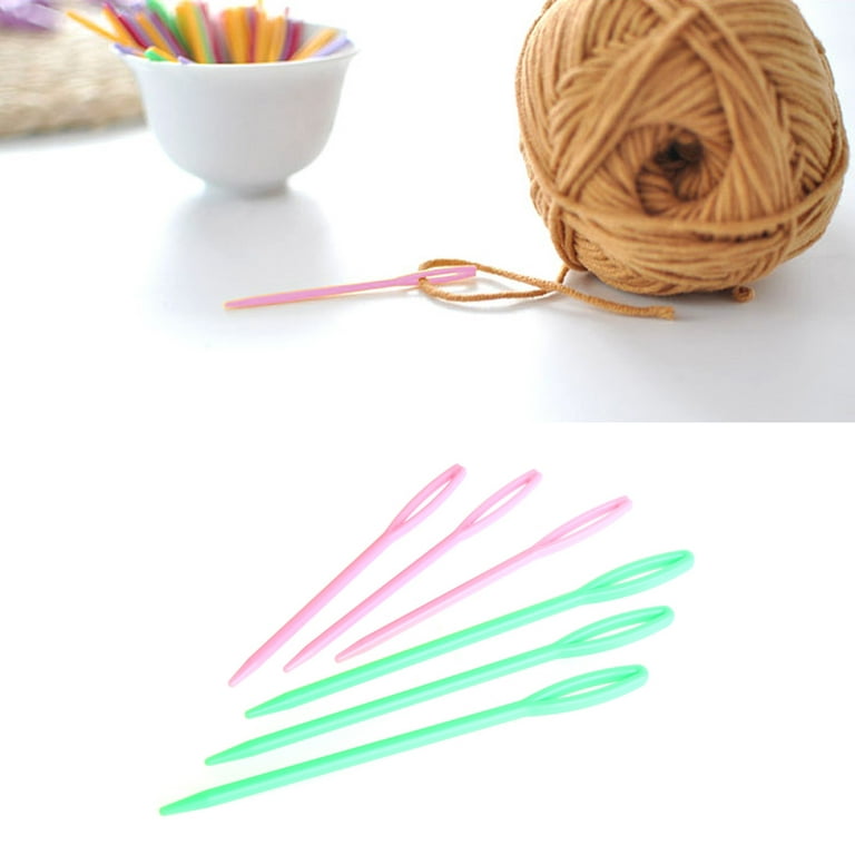 20PCS 7cm/9cm Children Colorful Plastic Needles Tapestry Binca Sewing Yarn  Needle Plastic Needles For Kids