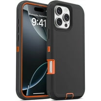 Heavy Duty 3-in-1 Rugged Full Cover Shockproof Case for Apple iPhone 16 Pro – Orange