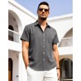 thumbnail image 2 of Camisa Alimens & Gentle Linen de manga corta con botones, color negro, 2 of 5