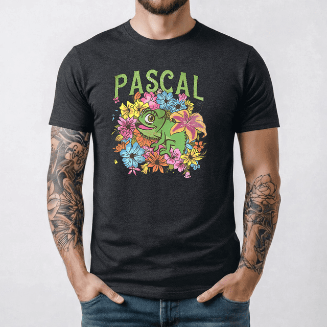 T-shirt Floral Rétro Disney Tangled Pascal Raiponce, le Royaume Magique T-shirt, Disney Pascal, Walt Disney World, Tee de Vacances Disneyland
