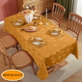 thumbnail image 2 of Thanksgiving Tablecloth Jacquard Heavy Duty & Spill Proof Table Cloth with Autumn Leaves, Washable Table Cover for Fall Harvest Holidays 60" x 102" Amber, 2 of 7