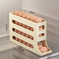 thumbnail image 4 of 4 Tiers Egg Holder for Fridge - Auto Rolling Fridge Egg Organizer, Space-Saving Egg Dispenser Tray, 30 Eggs Fridge Egg Rack Large Capacity Egg Dispenser for Refrigerator Kichen (White), 4 of 5