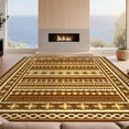 thumbnail image 2 of Design&I 3'x5' Ultra Soft Throw Mat, Ru Boho Wicker Interlocking Geometric Border Door Front Entryway Flowing Dynamic None Fluffy Washable Easy Care Indoor rug for Bedside Hallway, 2 of 7