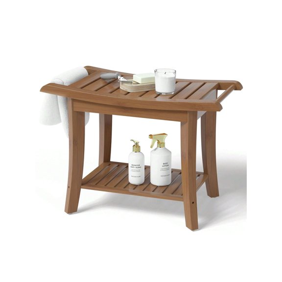 Waterproof Anti-Slip Shower Stool with Storage Shelf for Bathroom and Shower Use - Ideal for Shaving Legs, Spa Bath Seat, Adults and Seniors
