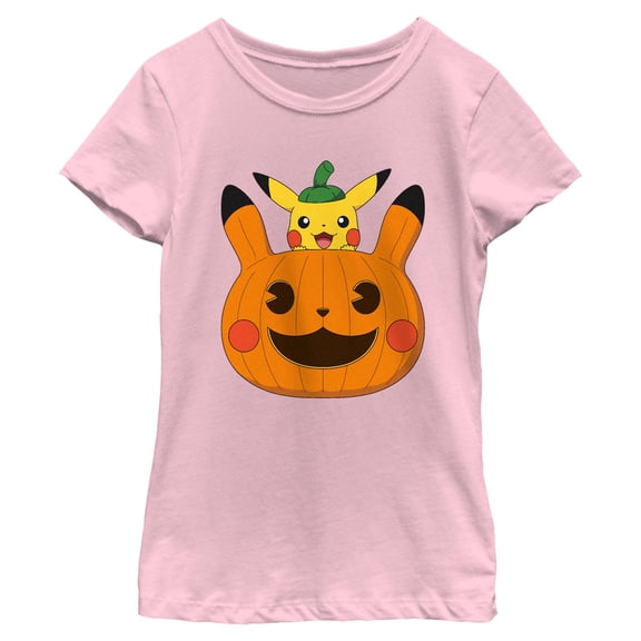 Girls Pokemon Halloween Pikachu Jack-O'-Lantern T Shirt