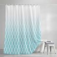 thumbnail image 3 of Shower Curtains for Bathroom, Aqua Ombre Stripe Waterproof Fabric Shower Curtain, Modern Abstract Art Gradient Striped Decorative Bathroom Curtain for Bathtub, 36"x72", No Hooks Included, 3 of 9
