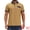 Khaki, variant on DARING DIVA Men's Short Sleeve Western Retro Stretch Color-Block Polo Shirts S Blue