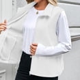 thumbnail image 6 of Sherpa Vest For Women Warm Sleeveless Fleece Vests Fall Winter Lapel Fuzzy Jacket Holiday Casual Travel Clothes White 2XL, 6 of 9