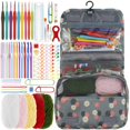 thumbnail image 3 of EASTIN 107Pcs Crochet Kit Portable Crochet Hook Set Colorful Crochet Starter Kit Complete Crochet Accessories Set with 5 Yarn Ball Metal Crochet Hooks 2 to 10mm Needles Storage Bag for Ad, 3 of 10