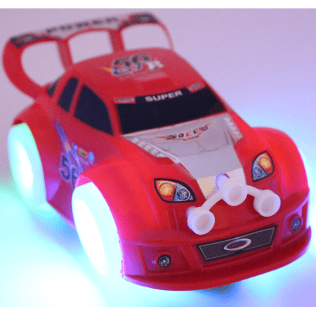 TECHEGE Red Bump n Go Race Car Toys for Toddler Boys, Kids with Lights, Music, Moves - 1 to 6