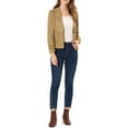 thumbnail image 2 of Allegra K Women's Faux Suede Button up Casual Open Front Drawstring Long Sleeve Blazer, 2 of 6