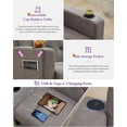 thumbnail image 2 of LAZZO 62" Loveseat Sofa, Linen Fabric Tufted Couch with USB Charging Ports and Cup Holders, Light Gray, 2 of 7