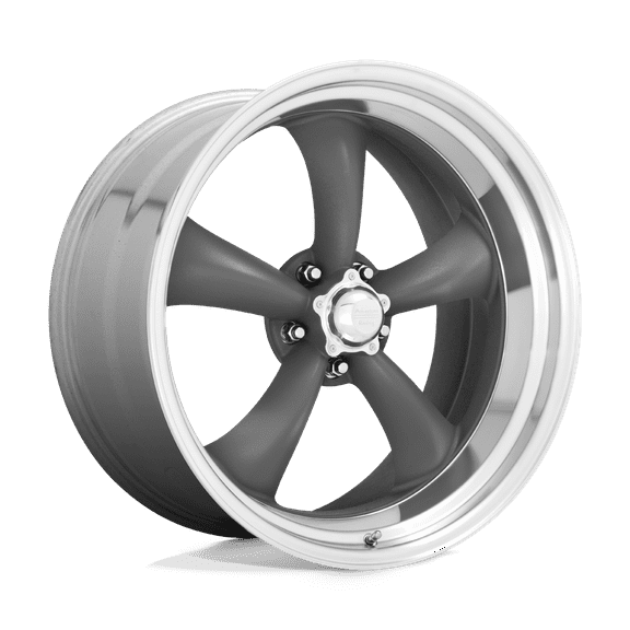 American Racing Vintage Aluminum Rim VN215 CLASSIC TORQ THRUST II 1 PC 14X6in Mag Gray Machined Lip Finish, VN2154661
