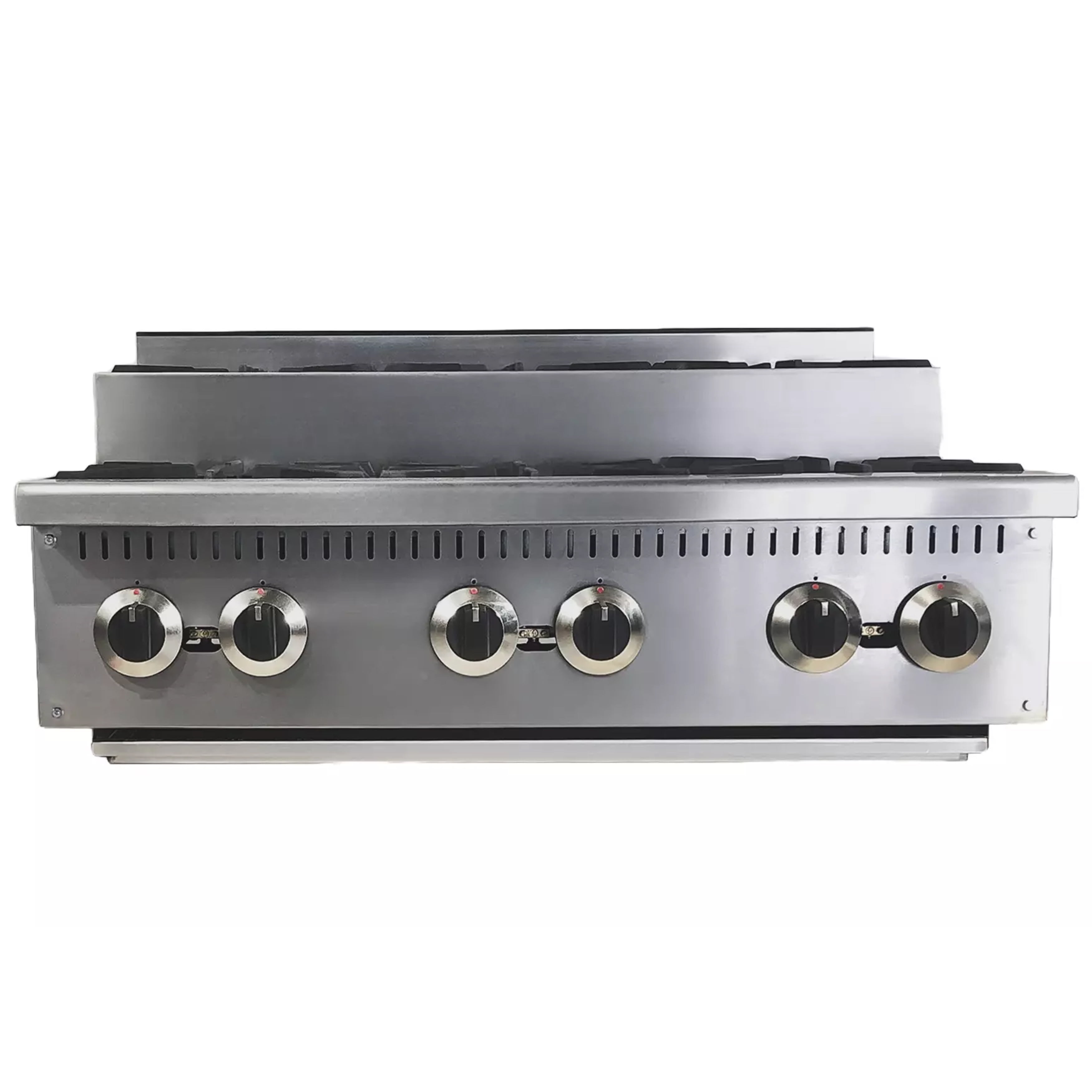36 in. Six Burner Countertop Step-Up Hotplate Natural Gas, NSF Commercial Hotplate Restaurant Hotplate