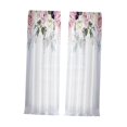 thumbnail image 4 of Cortinas transparentes con estampado de flores rosas BLESIY cortinas decorativas de poliéster 107x213cm, 4 of 8