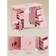 thumbnail image 2 of Pink Manicure Table Nail Desk for Nail Tech, Nail Table w/Electric Dust Collector, 4 Drawer&1 Cabinet Storage, Lockable Rolling Wheels, Built in Power Outlet, Wrist Cushion, 2 of 10