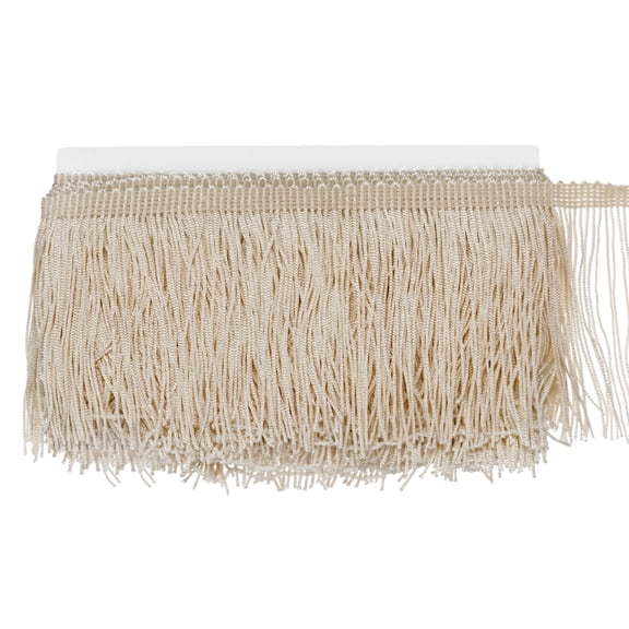 Uxcell Chainette Fringe Trim, 5 Yards of 4" Polyester Braid Tassel Trim for DIY Crafts/Lamp Shade Decoration/Sewing Fringe Thread Yarn [Mica]