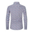 thumbnail image 2 of qolati Men's Dress Shirts Stretch Slim Fit Long Sleeve Henleys Business Blouse Vintage Floral Print Button Down Work Formal Shirts, 2 of 3