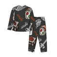 thumbnail image 2 of Uemuo Japanese Sushi Hashi Pattern Womens Pajama Sets,PJ Set for Women,Pajamas for Women Logo,Long Sleeve Pajama Set for Women,Soft Long Sleeve Top With Pants-, 2 of 9