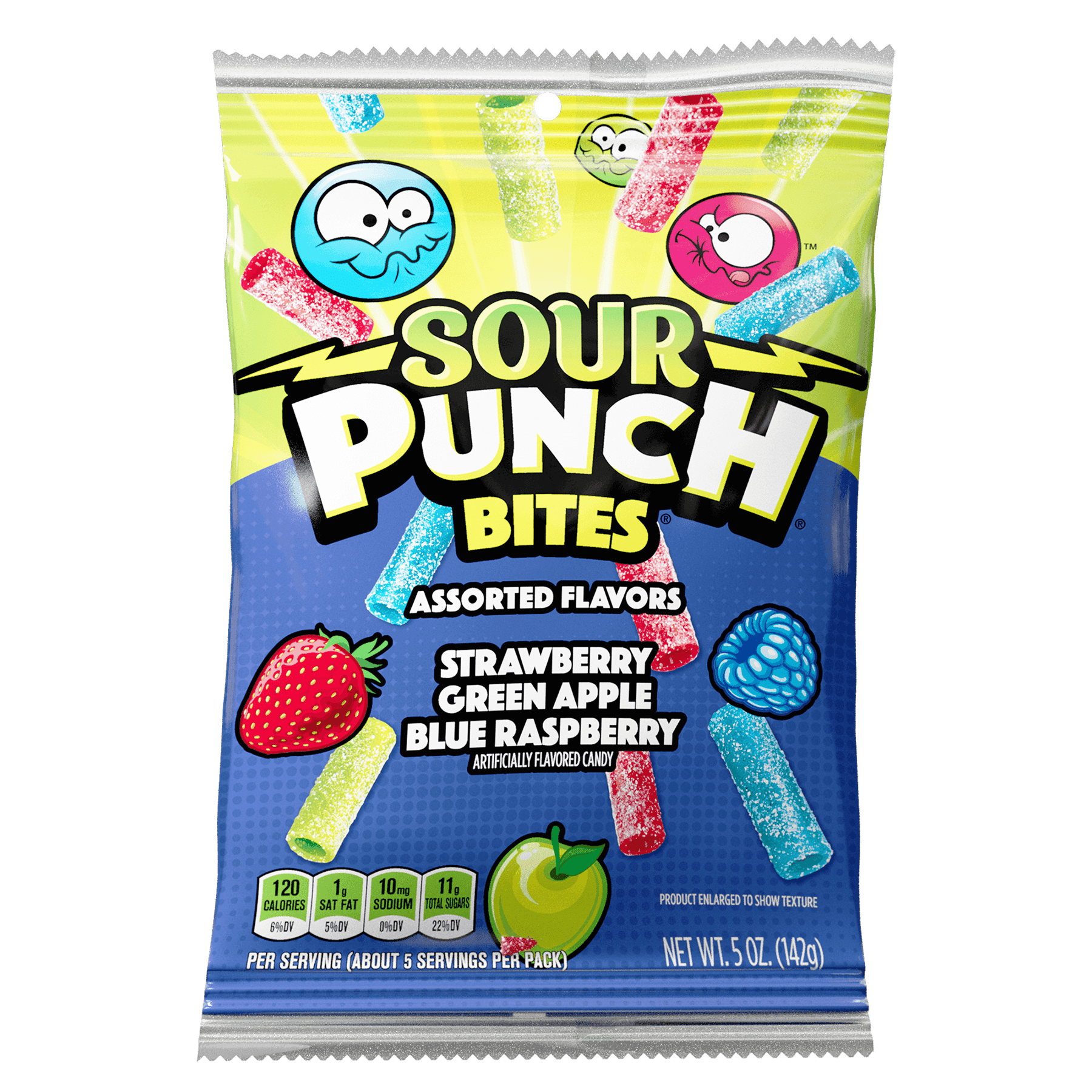 (6 pack) Sour Punch Bites Assorted Flavors Candy, 5oz Bag